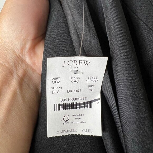 J.Crew $198 One Button Blazer in Black Size 10 BO597 - Picture 7 of 7